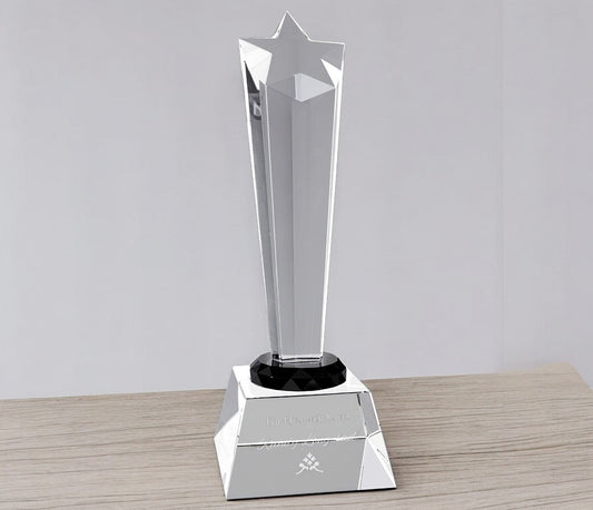 Crystal Rising Star with Clear or Black Base - Celebrate Prints