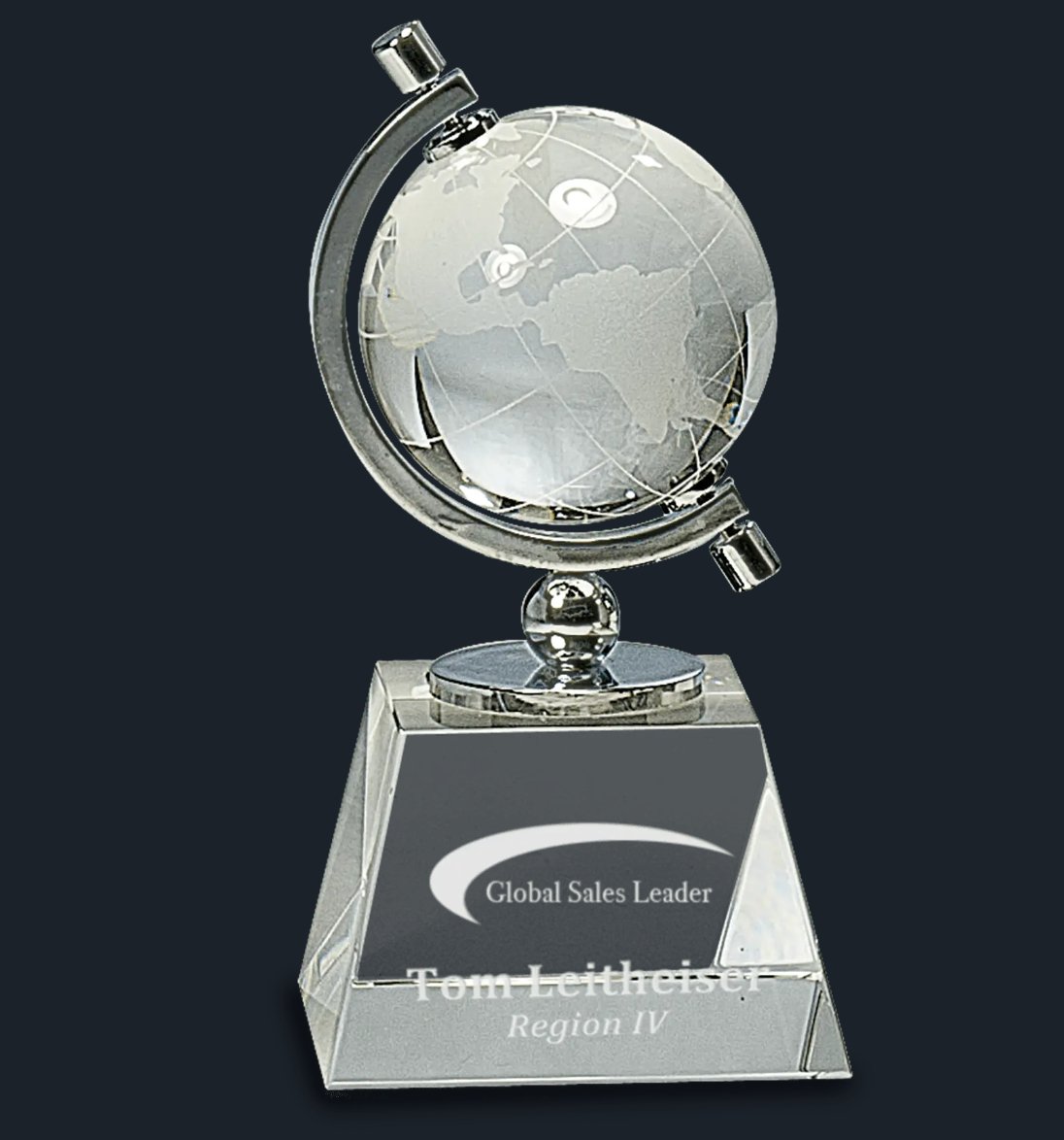 Crystal Spinning Globe on Clear Base - Celebrate Prints