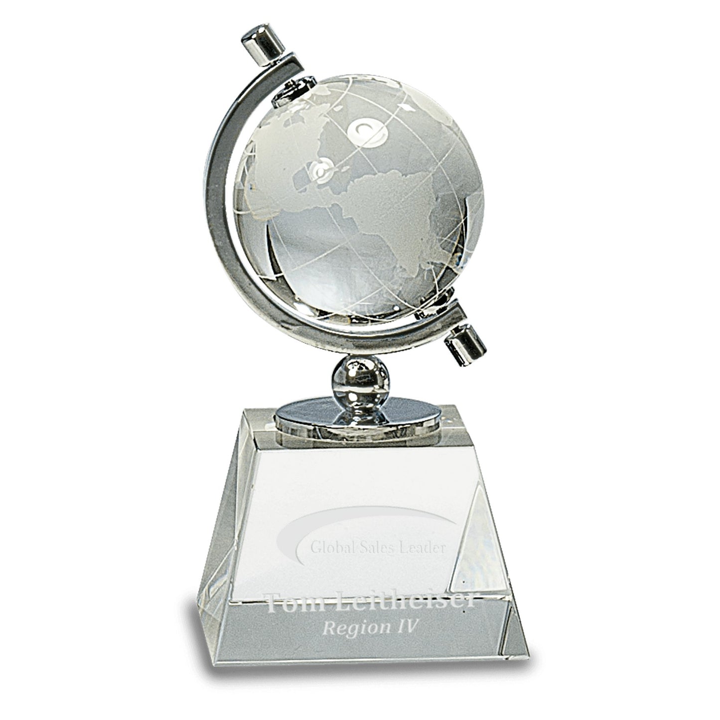 Crystal Spinning Globe on Clear Base - Celebrate Prints