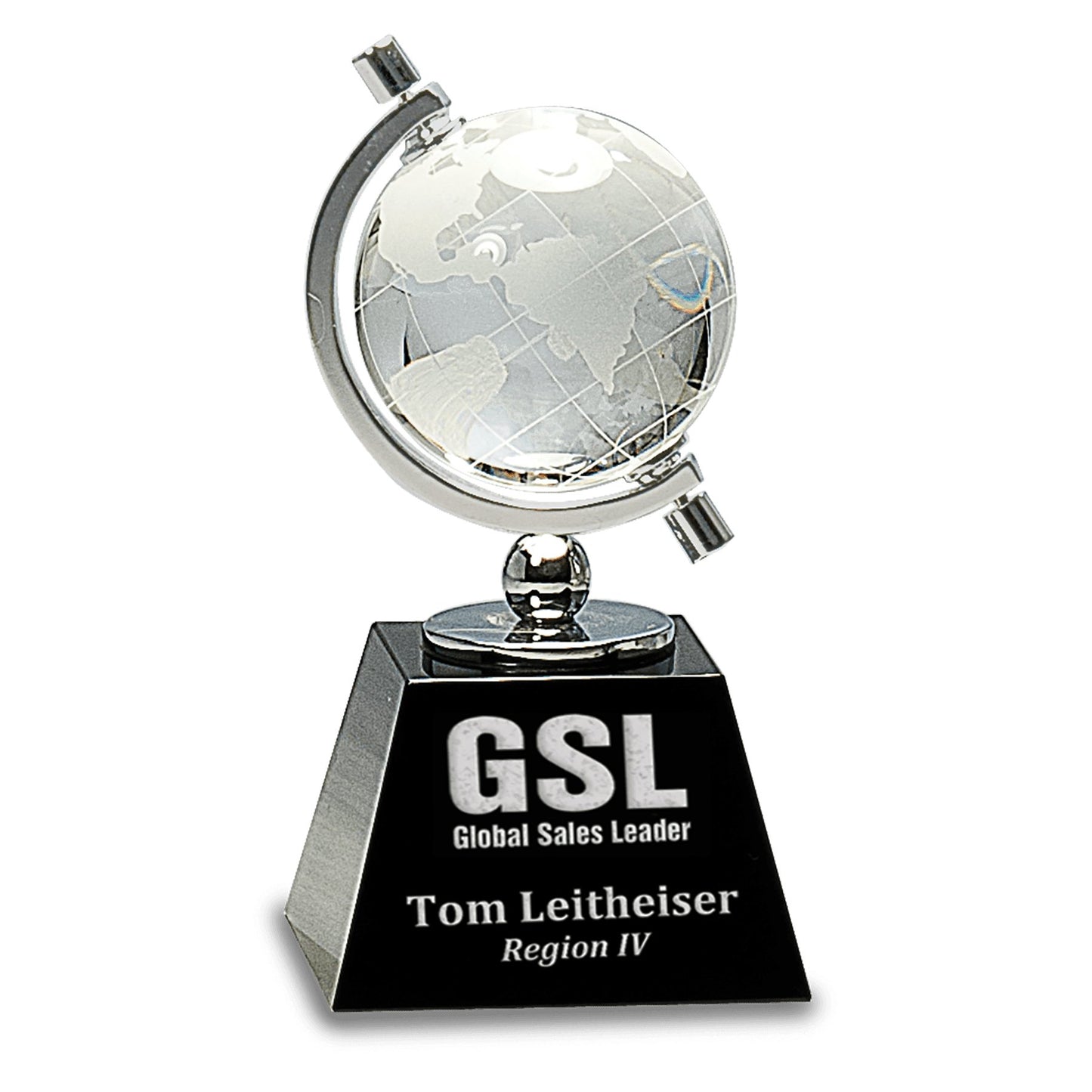 Crystal Spinning Globe on Clear Base - Celebrate Prints