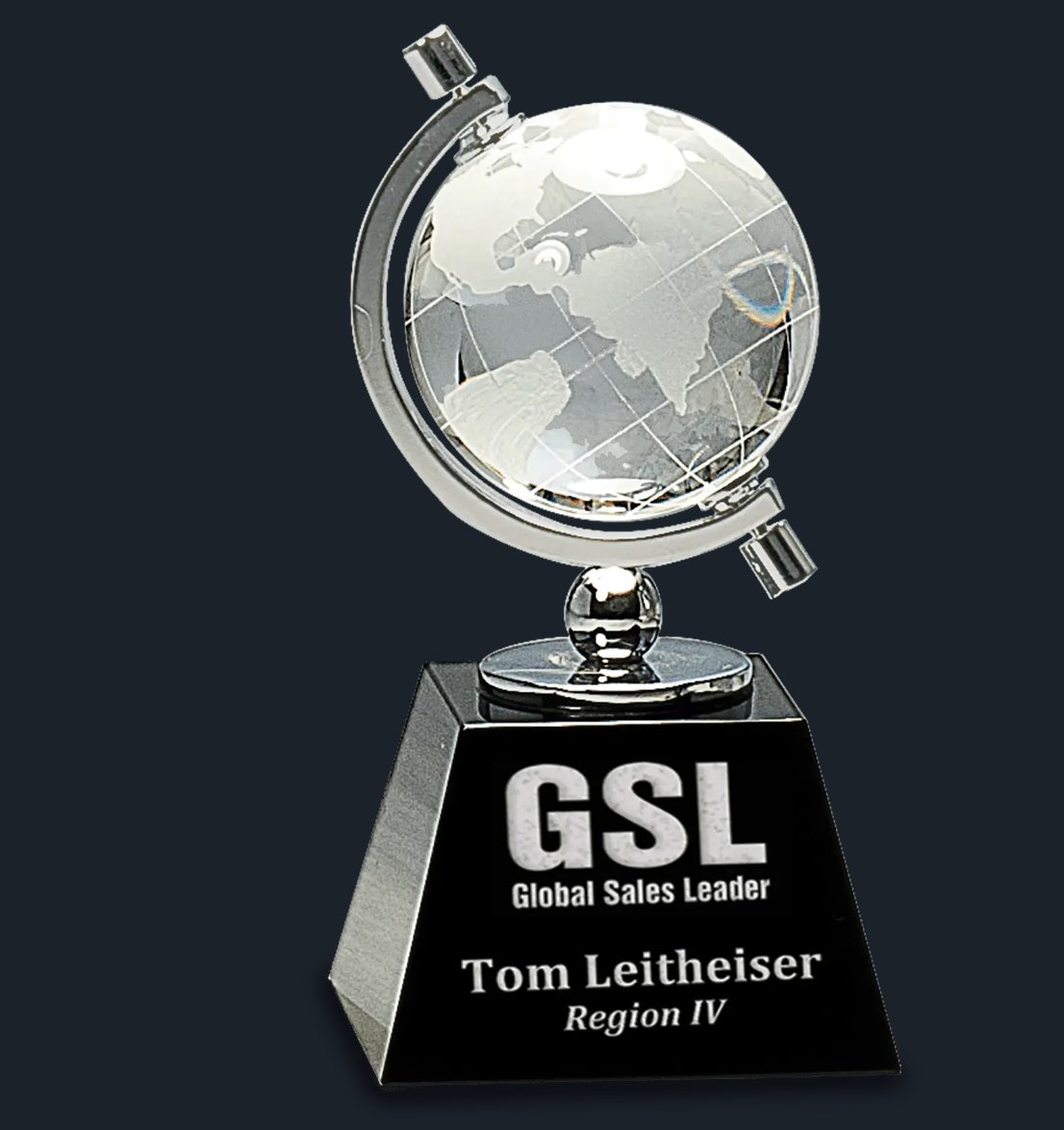 Crystal Spinning Globe on Clear or Black Base - Celebrate Prints