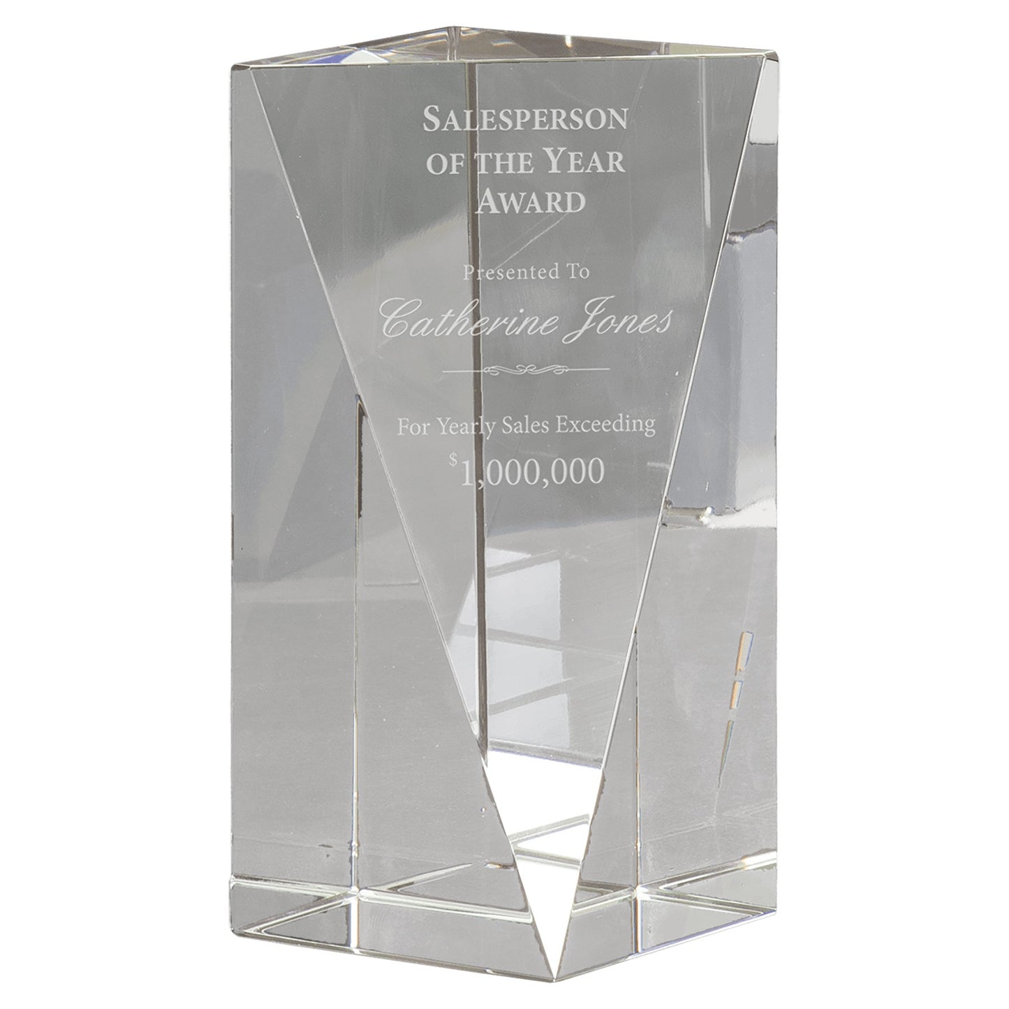 Crystal Triangle Front Pillar - Celebrate Prints