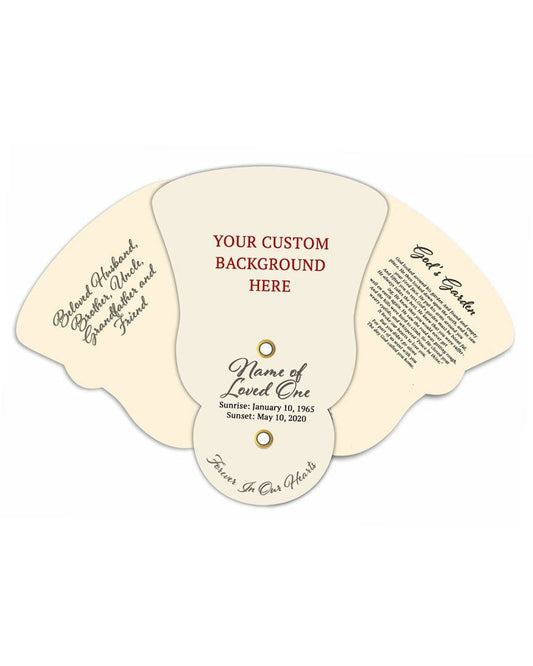 Custom Folding Hand Held Fan Your Background (Pack of 10) - Celebrate Prints