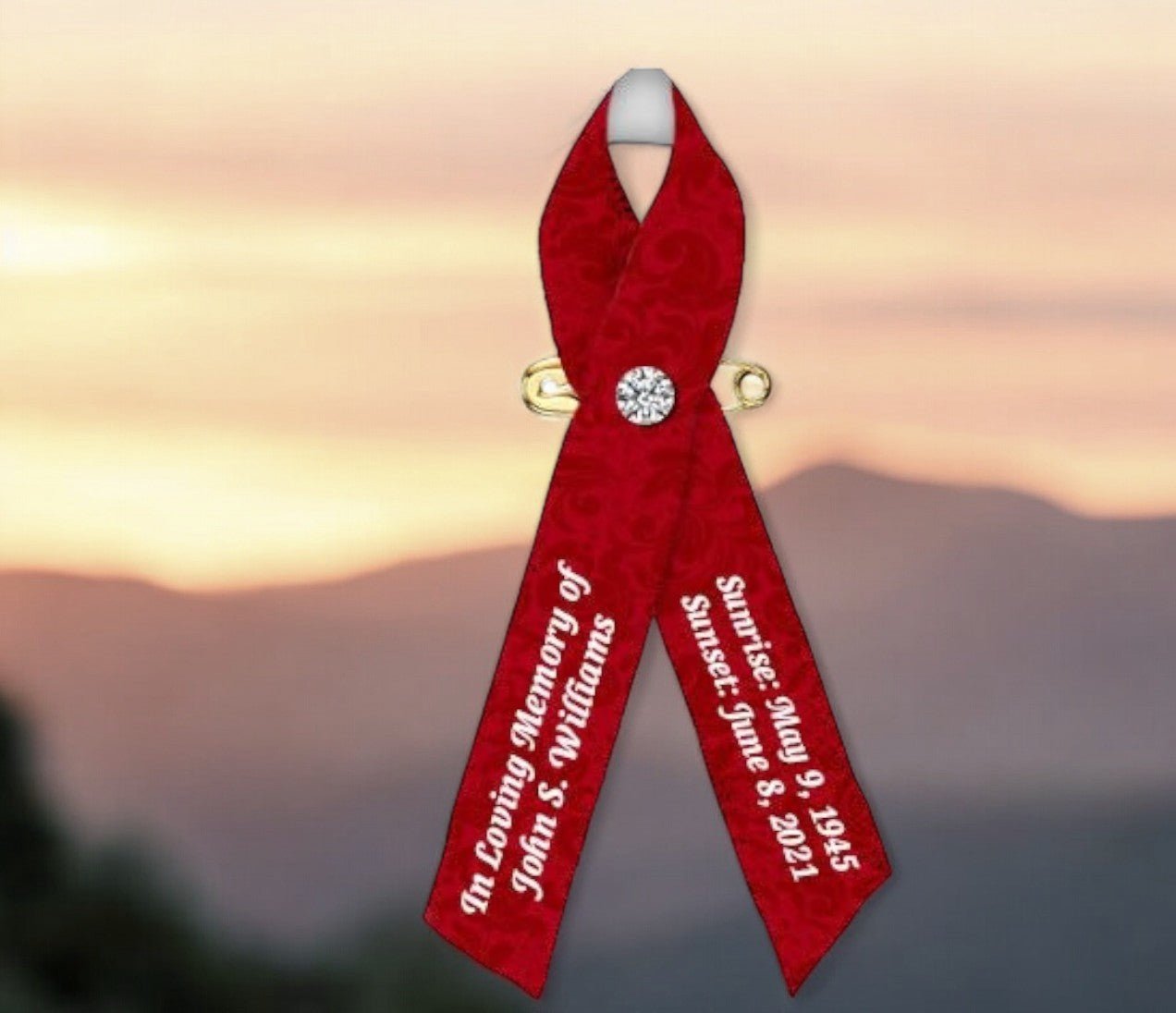 Damask Awareness Ribbon Personalized Memorial - Pack of 10 - Celebrate Prints