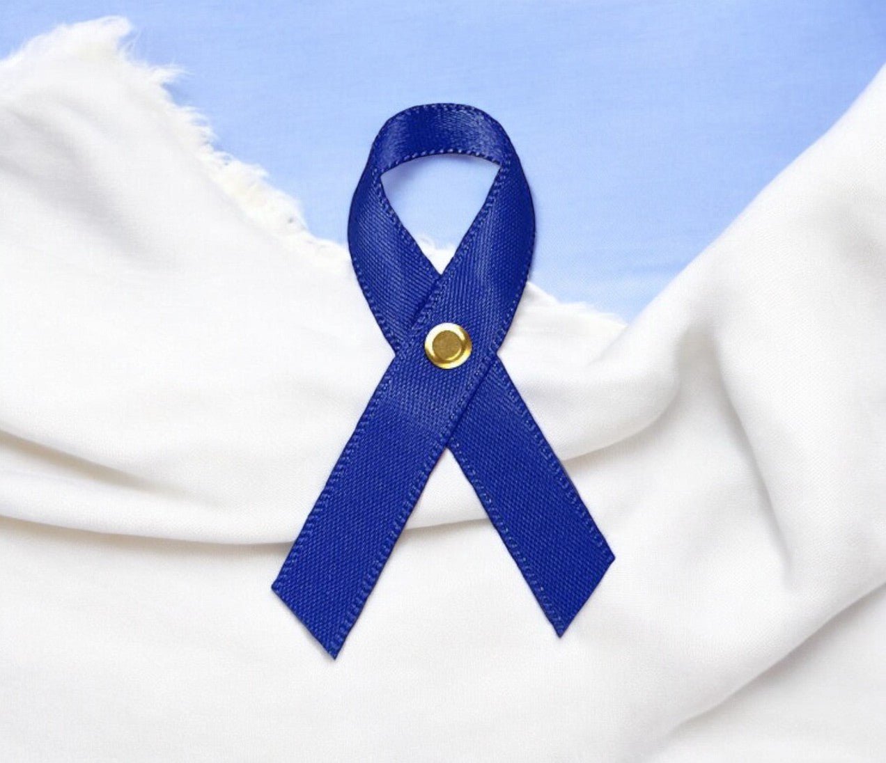 Dark Blue Cancer Ribbon, Awareness Ribbons (No Personalization) - Pack of 10 - Celebrate Prints