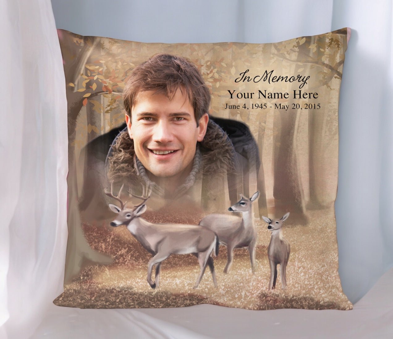 Deer In Loving Memory Memorial Pillow Celebrate Prints