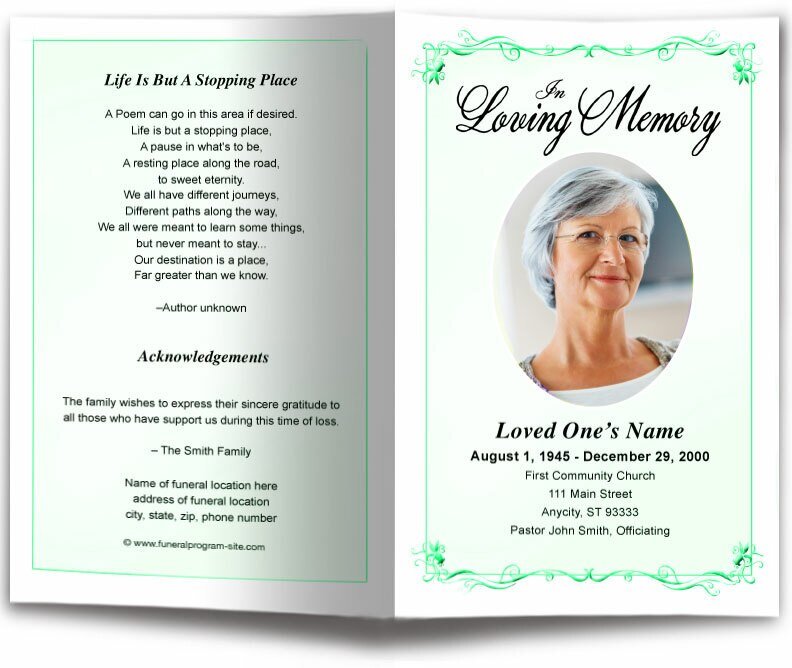 Delicate Funeral Program Template - The Funeral Program Site