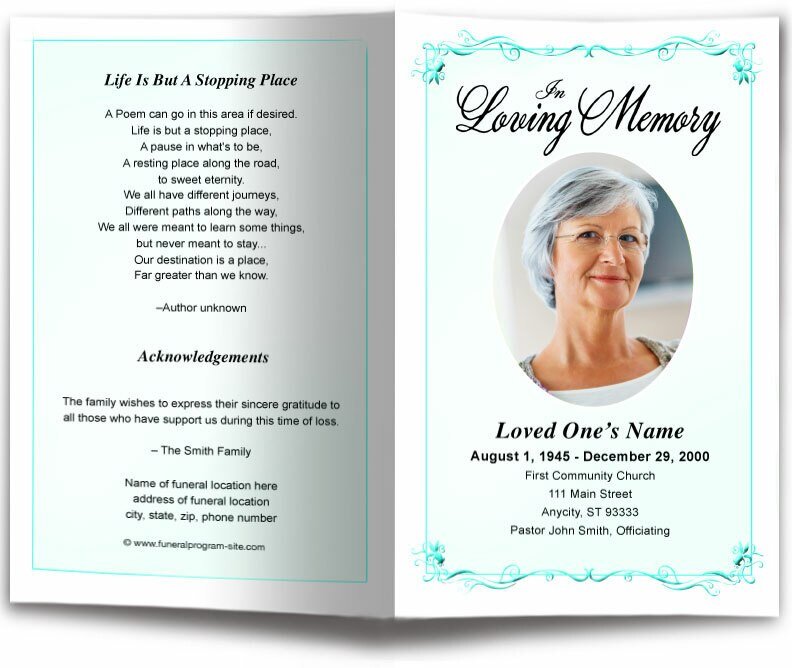 Delicate Funeral Program Template - The Funeral Program Site