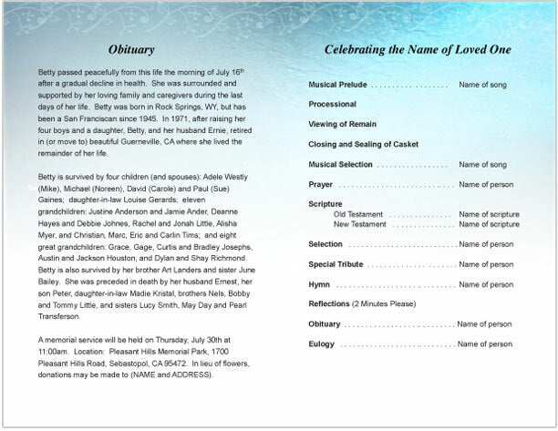 Devotion Funeral Program Template - The Funeral Program Site