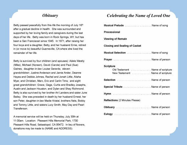 Devout Funeral Program Template - The Funeral Program Site