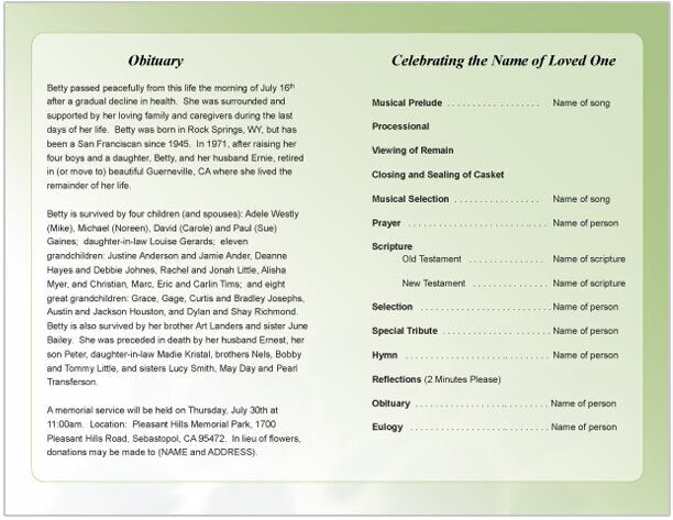 Divine Funeral Program Template - The Funeral Program Site