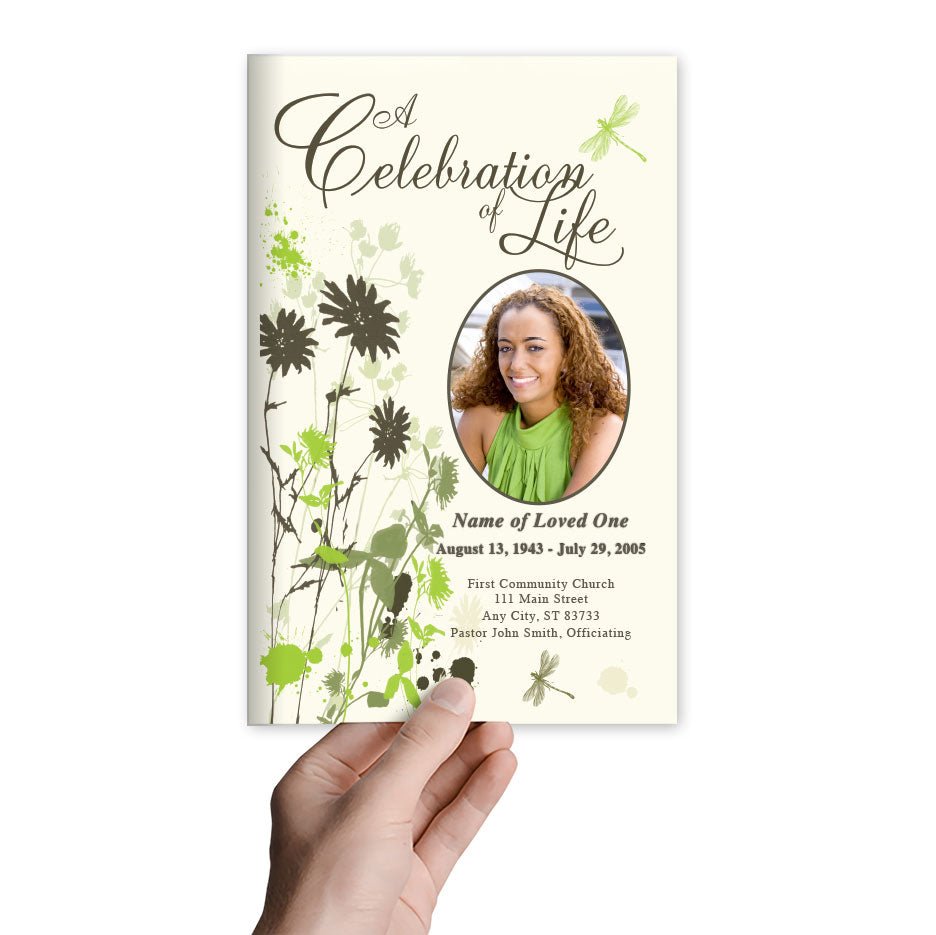 Dragonfly Funeral Program Template - The Funeral Program Site