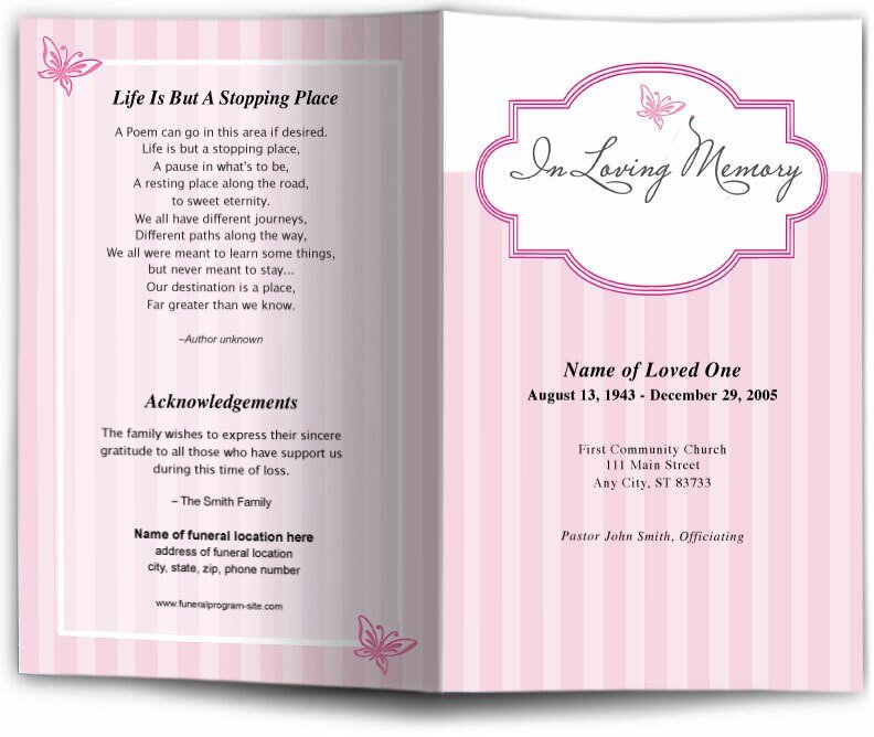 Embrace Funeral Program Template - The Funeral Program Site