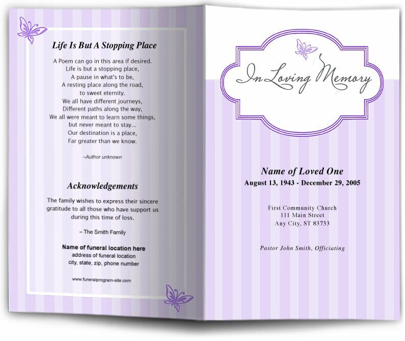 Embrace Funeral Program Template - The Funeral Program Site
