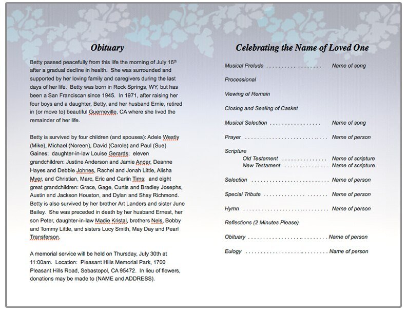 Enlighten Funeral Program Template - The Funeral Program Site