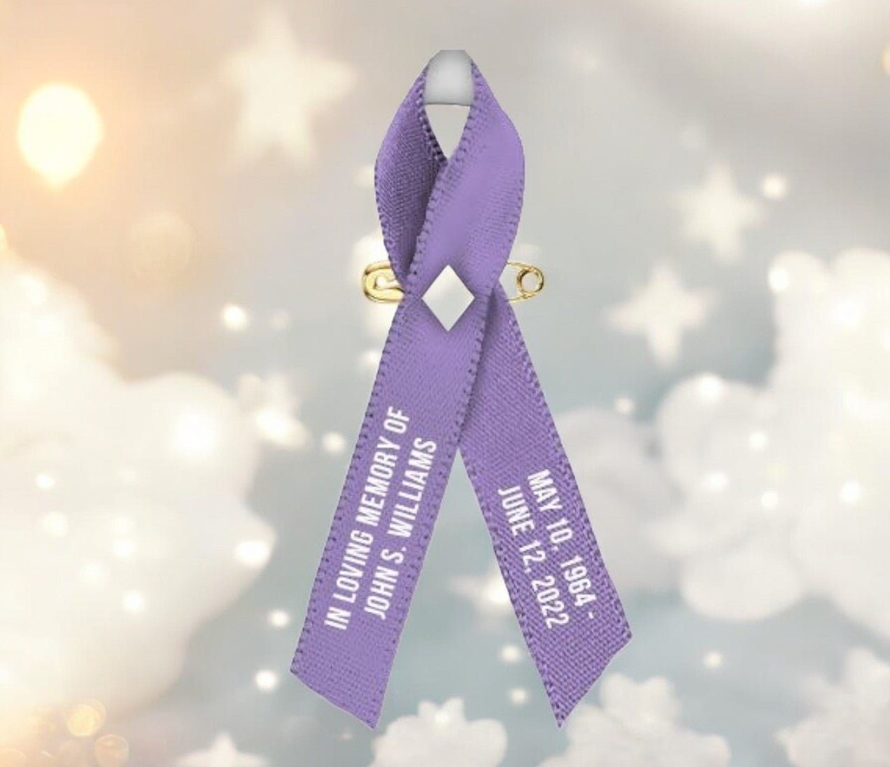 Esophageal Cancer Ribbon Personalized (Periwinkle) - Pack of 10 - Celebrate Prints