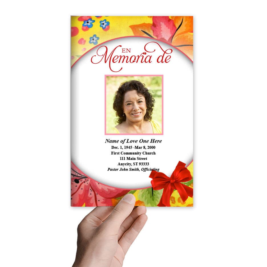 Flora Funeral Program Template - The Funeral Program Site