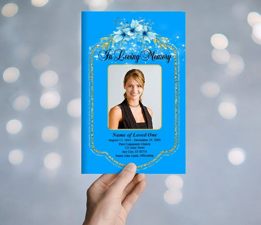 Floral Glitter Funeral Program Template - The Funeral Program Site