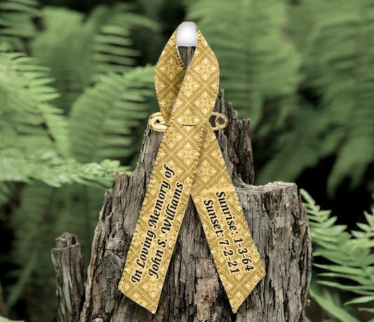 Flourish Awareness Ribbons Personalized Memorial - Pack of 10 - Celebrate Prints