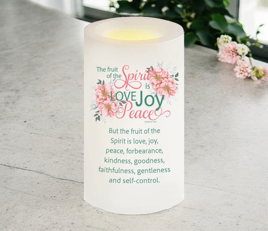 Fruit of The Spirit Bible Verse Candle - Celebrate Prints