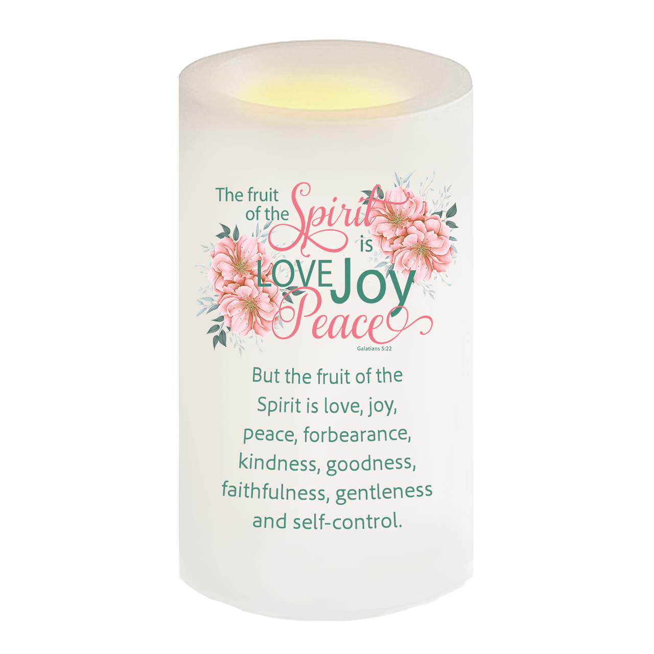Fruit of The Spirit Bible Verse Candle - Celebrate Prints