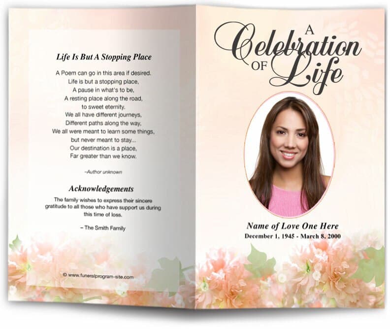 Garland Funeral Program Template - The Funeral Program Site