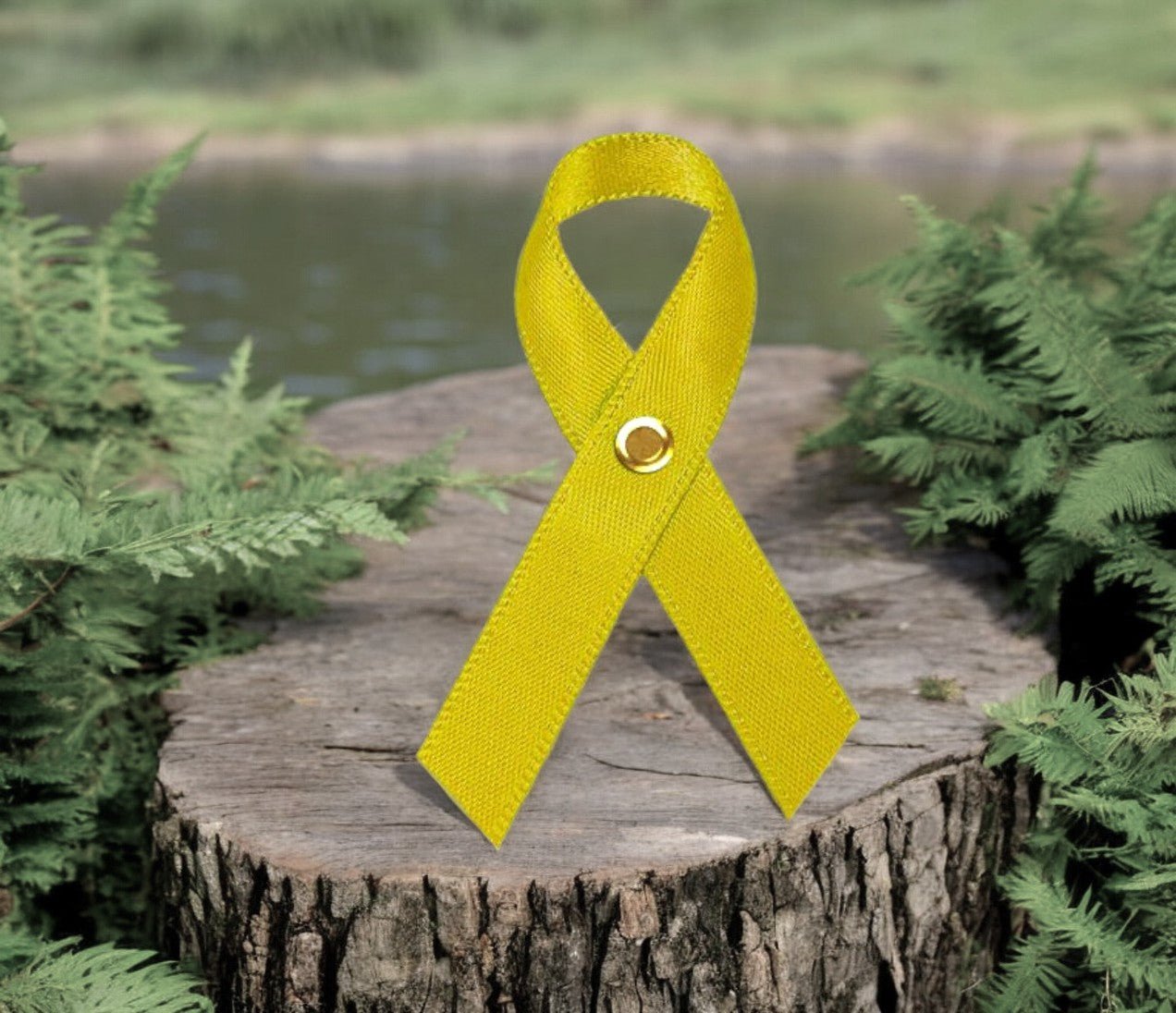 Gold Cancer Ribbon, Awareness Ribbons (No Personalization) - Pack of 10 - Celebrate Prints
