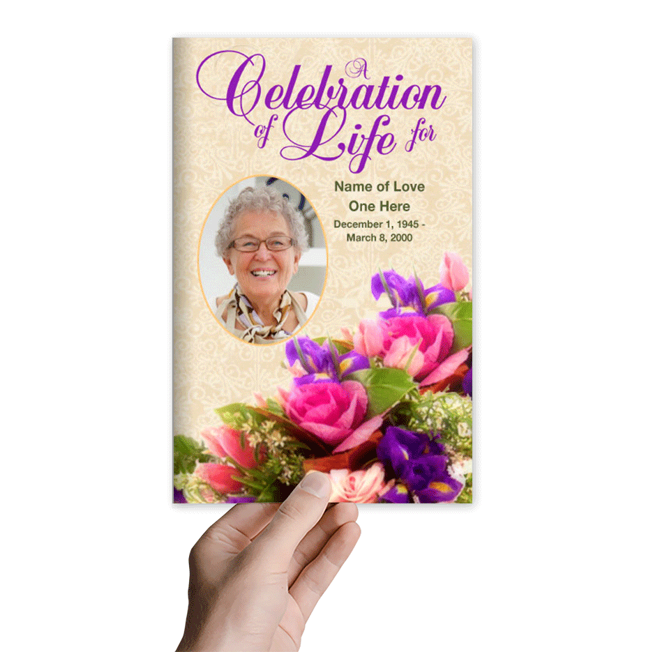 Golden Funeral Program Template - The Funeral Program Site