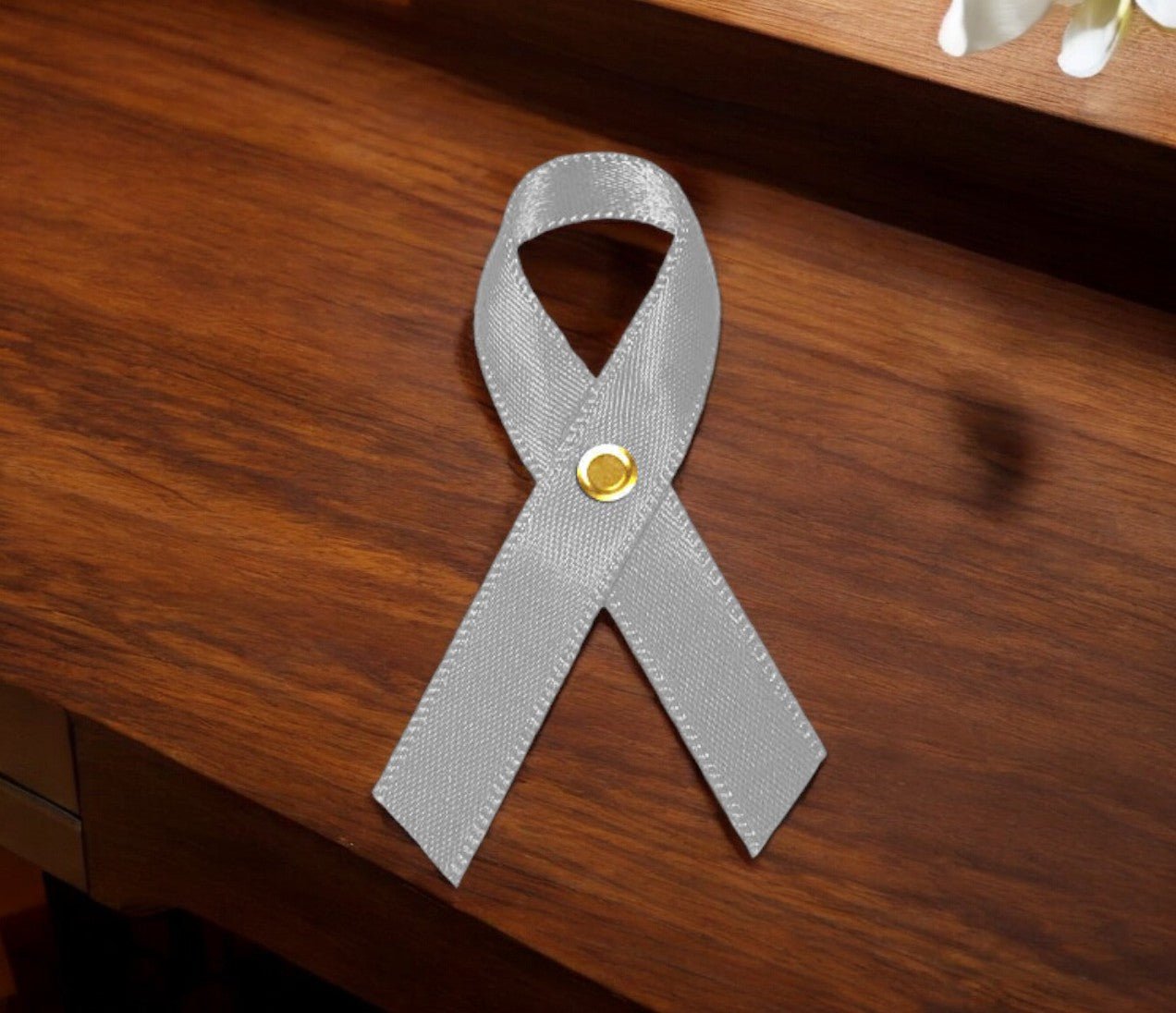 Gray Cancer Ribbon, Awareness Ribbons (No Personalization) - Pack of 10 - Celebrate Prints