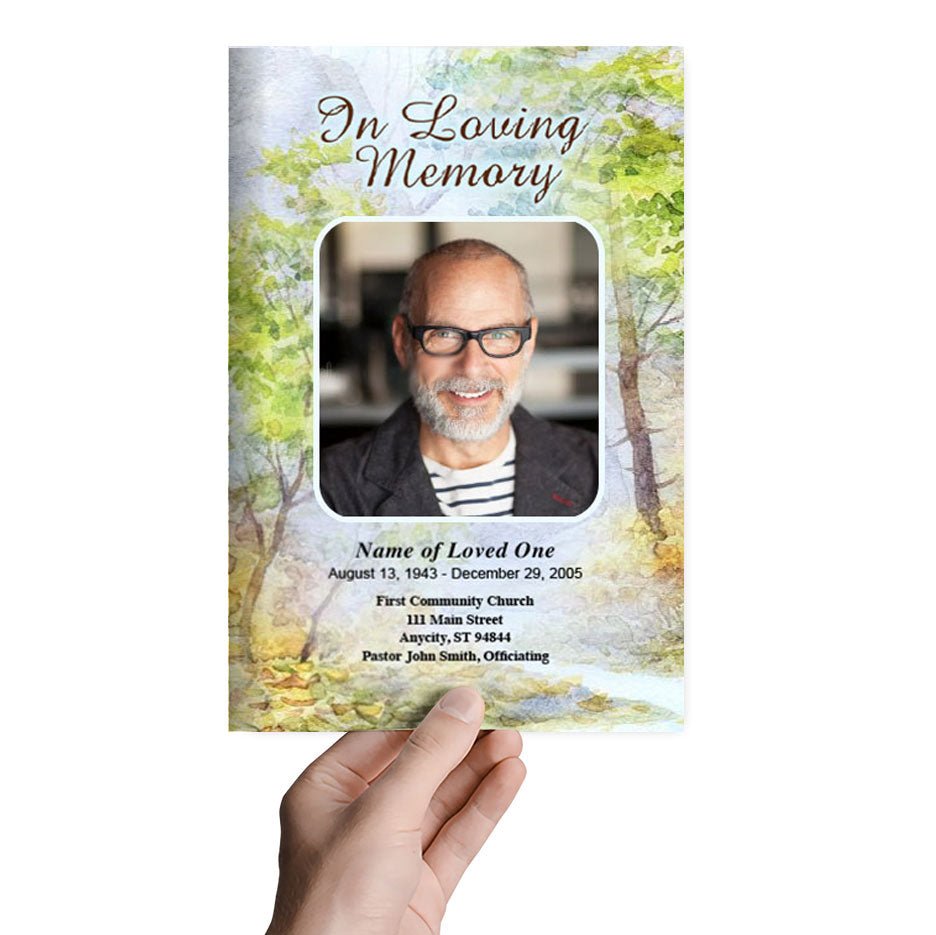 Greenery Funeral Program Template - The Funeral Program Site
