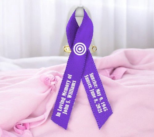 Hodgkin Lymphoma Cancer Ribbon Personalized (Violet) - Pack of 10 - Celebrate Prints
