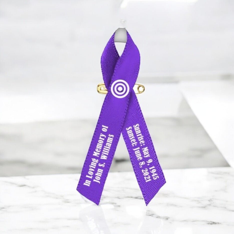 Hodgkin Lymphoma Cancer Ribbon Personalized (Violet) - Pack of 10 - Celebrate Prints