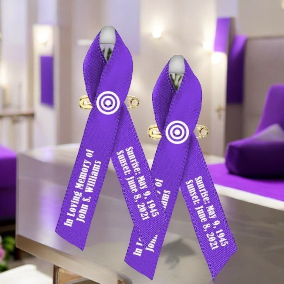 Hodgkin Lymphoma Cancer Ribbon Personalized (Violet) - Pack of 10 - Celebrate Prints
