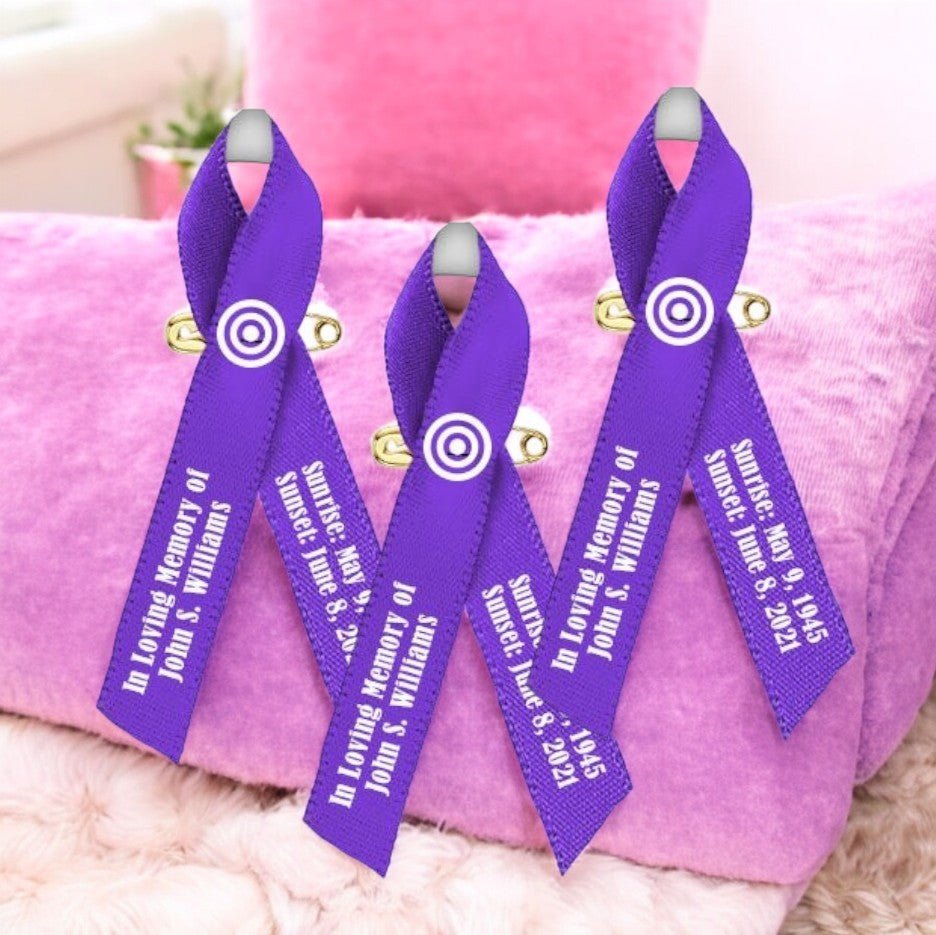 Hodgkin Lymphoma Cancer Ribbon Personalized (Violet) - Pack of 10 - Celebrate Prints