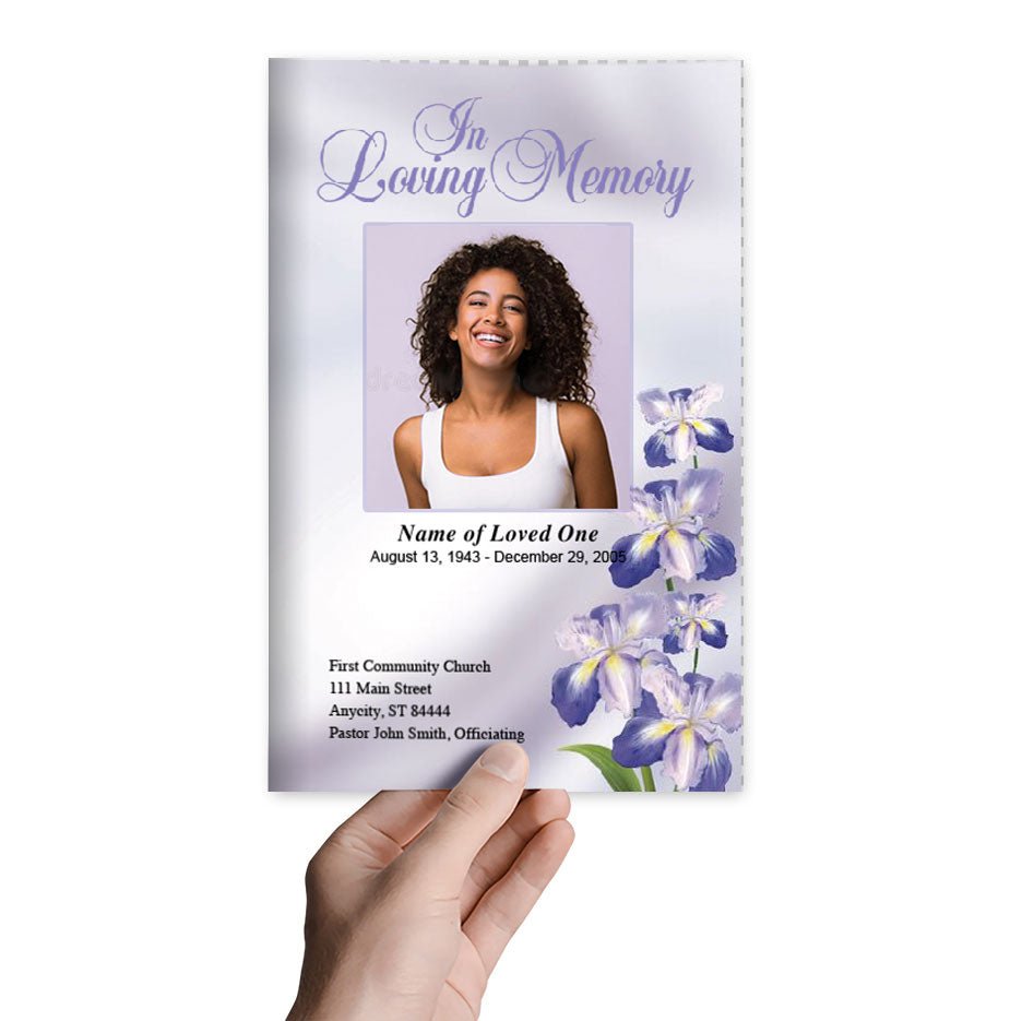 Iris Funeral Program Template - The Funeral Program Site