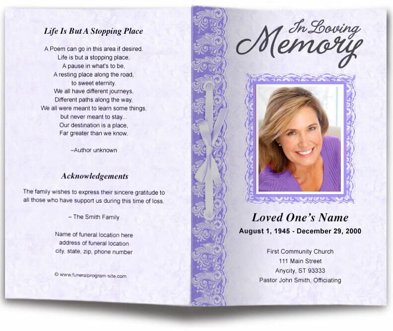 Jasper Funeral Program Template - The Funeral Program Site