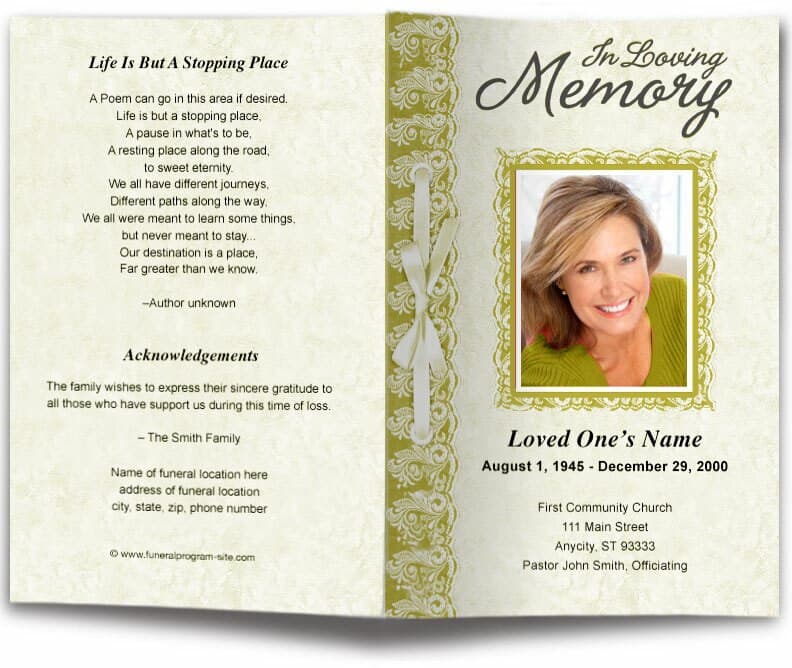 Jasper Funeral Program Template - The Funeral Program Site