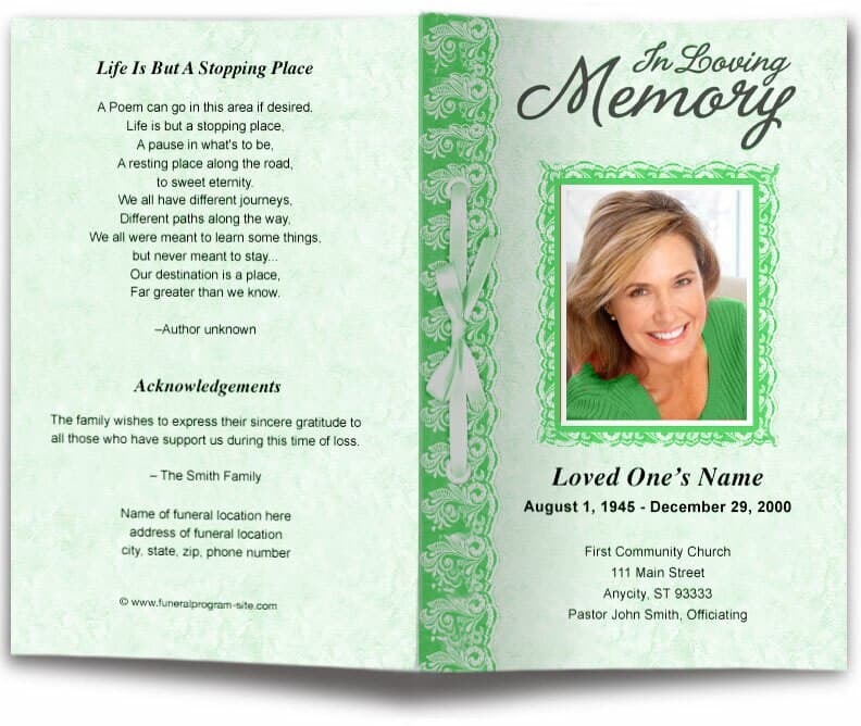 Jasper Funeral Program Template - The Funeral Program Site