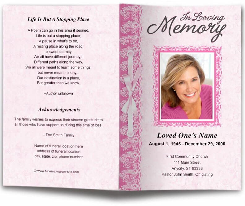 Jasper Funeral Program Template - The Funeral Program Site
