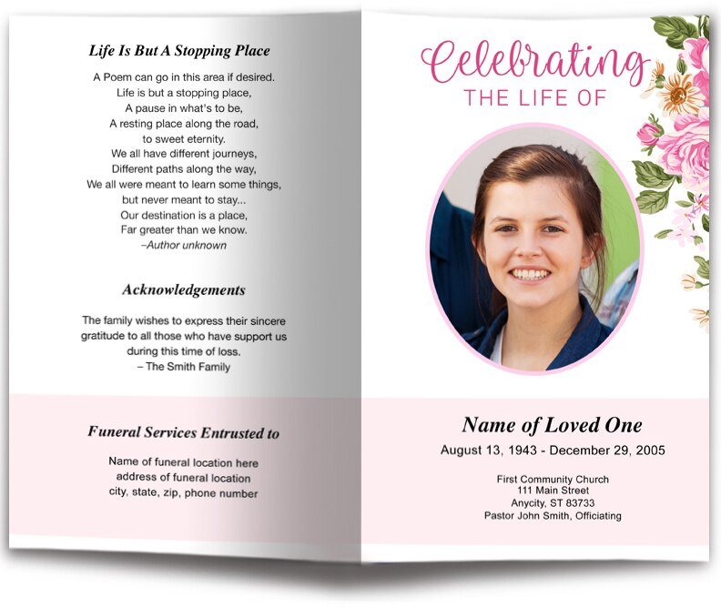July Funeral Program Template - The Funeral Program Site