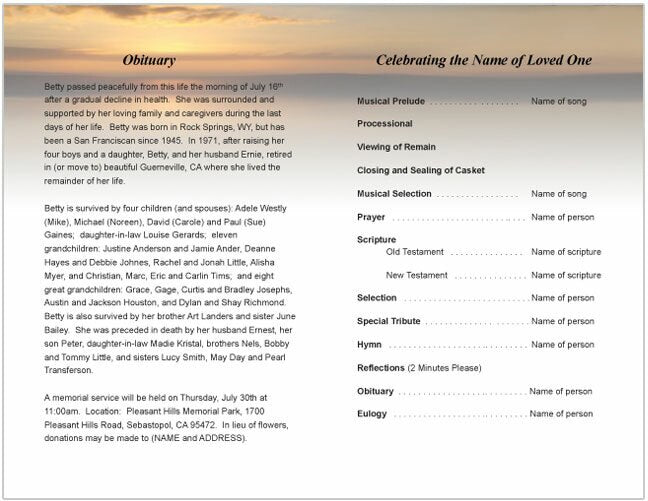 Kenya Funeral Program Template - The Funeral Program Site