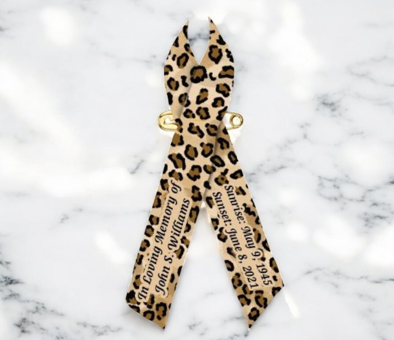Leopard Memorial Awareness Ribbon - Pack of 10 - Celebrate Prints