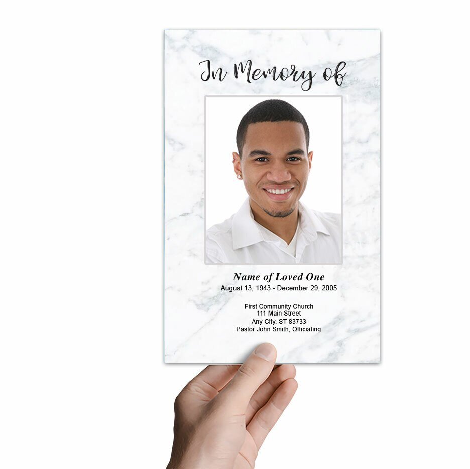 Marble Funeral Program Template - The Funeral Program Site