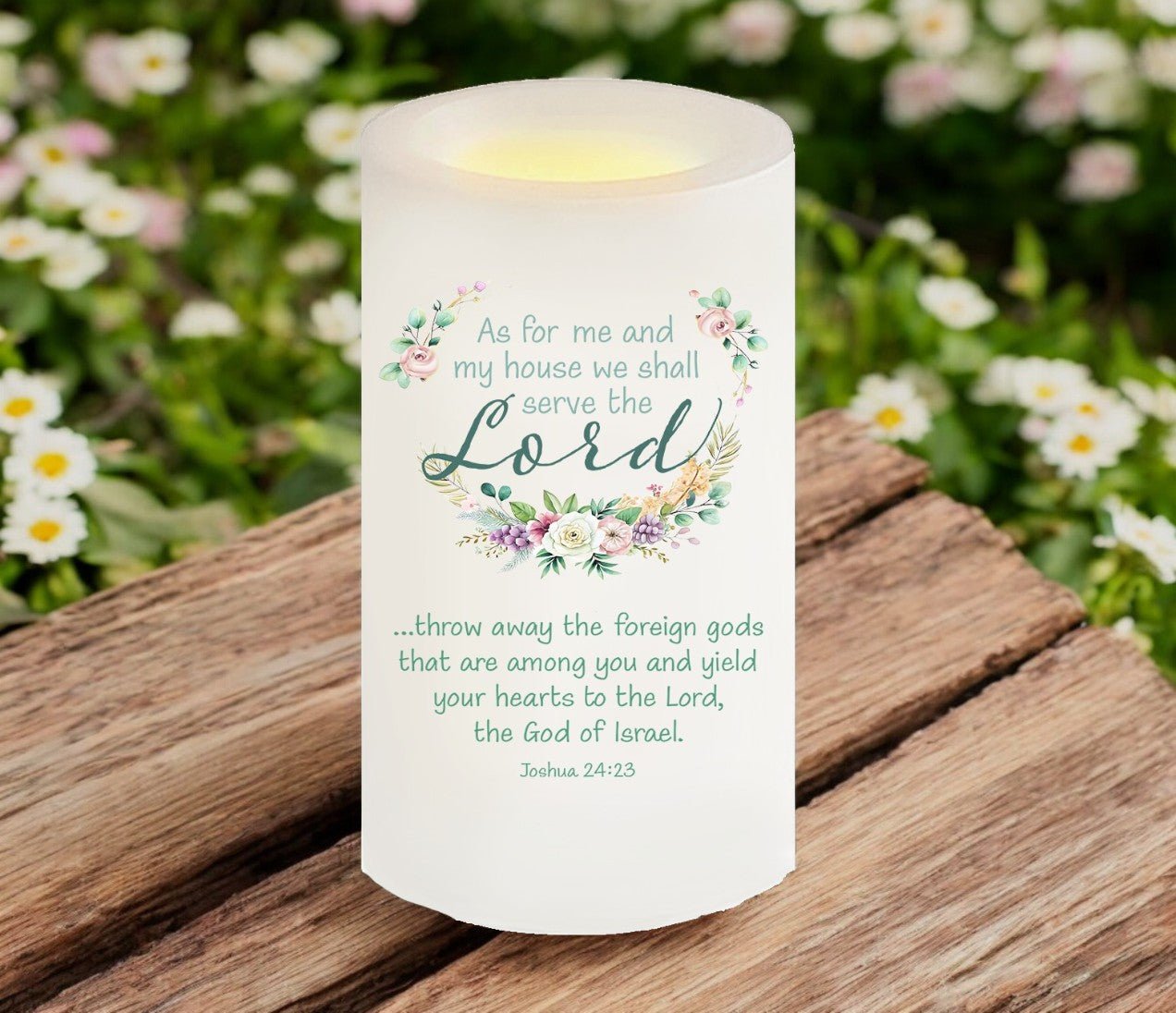 Me and My House Bible Verse Candle - Celebrate Prints