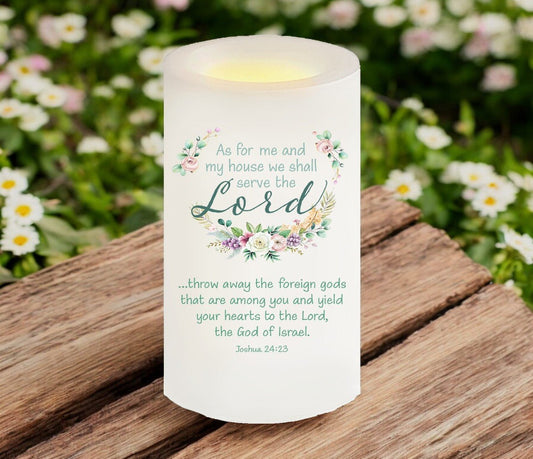 Me and My House Bible Verse Candle - Celebrate Prints