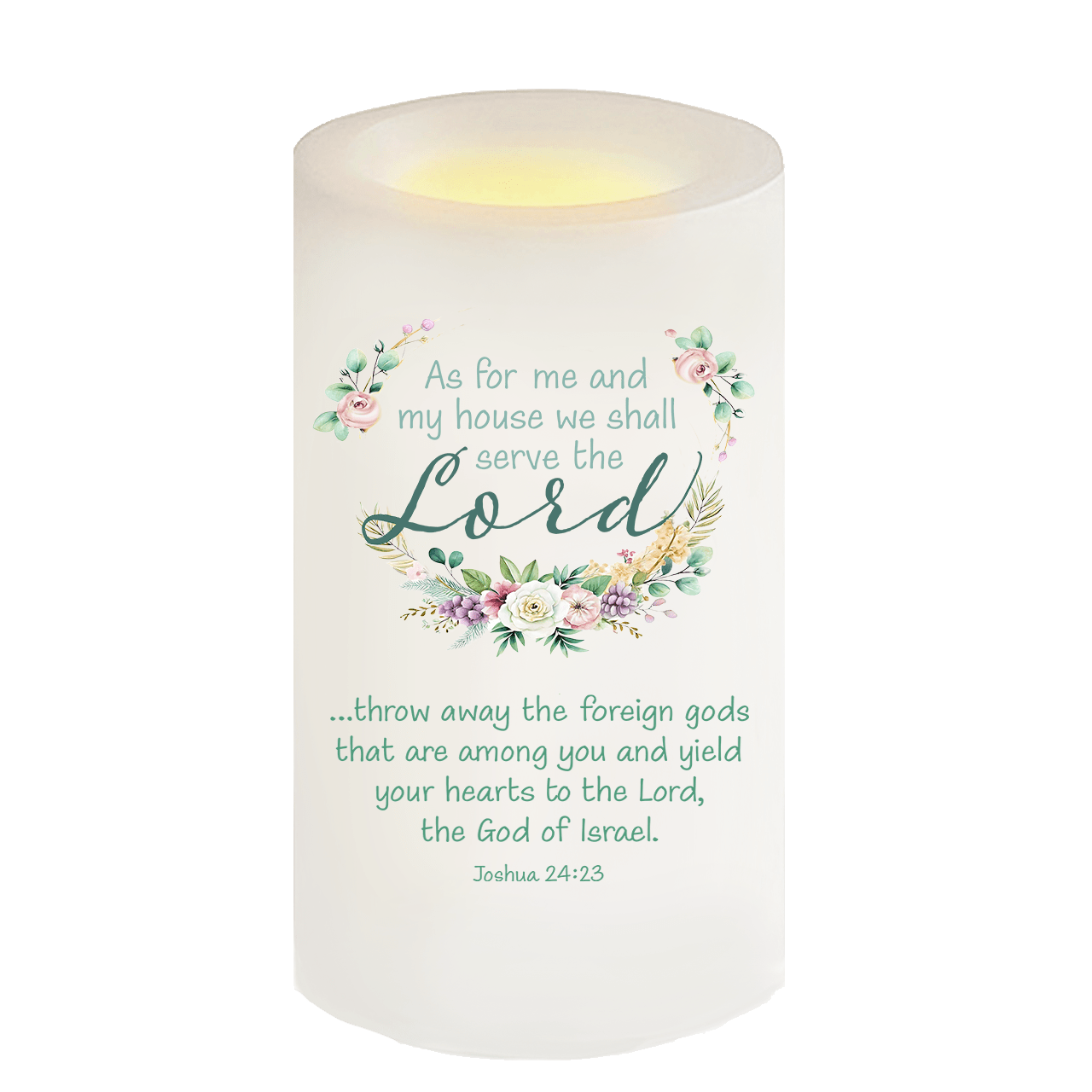 Me and My House Bible Verse Candle - Celebrate Prints