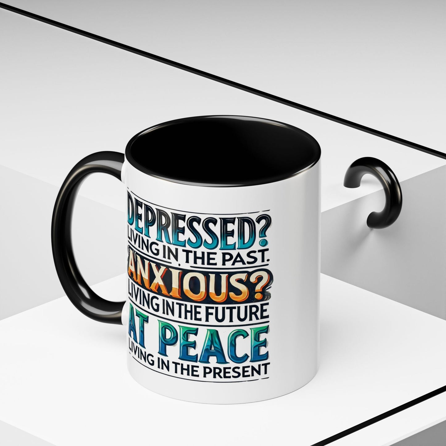 Mindfulness Accent Coffee Mug - Inspirational Quotes for Daily Motivation - Celebrate Prints