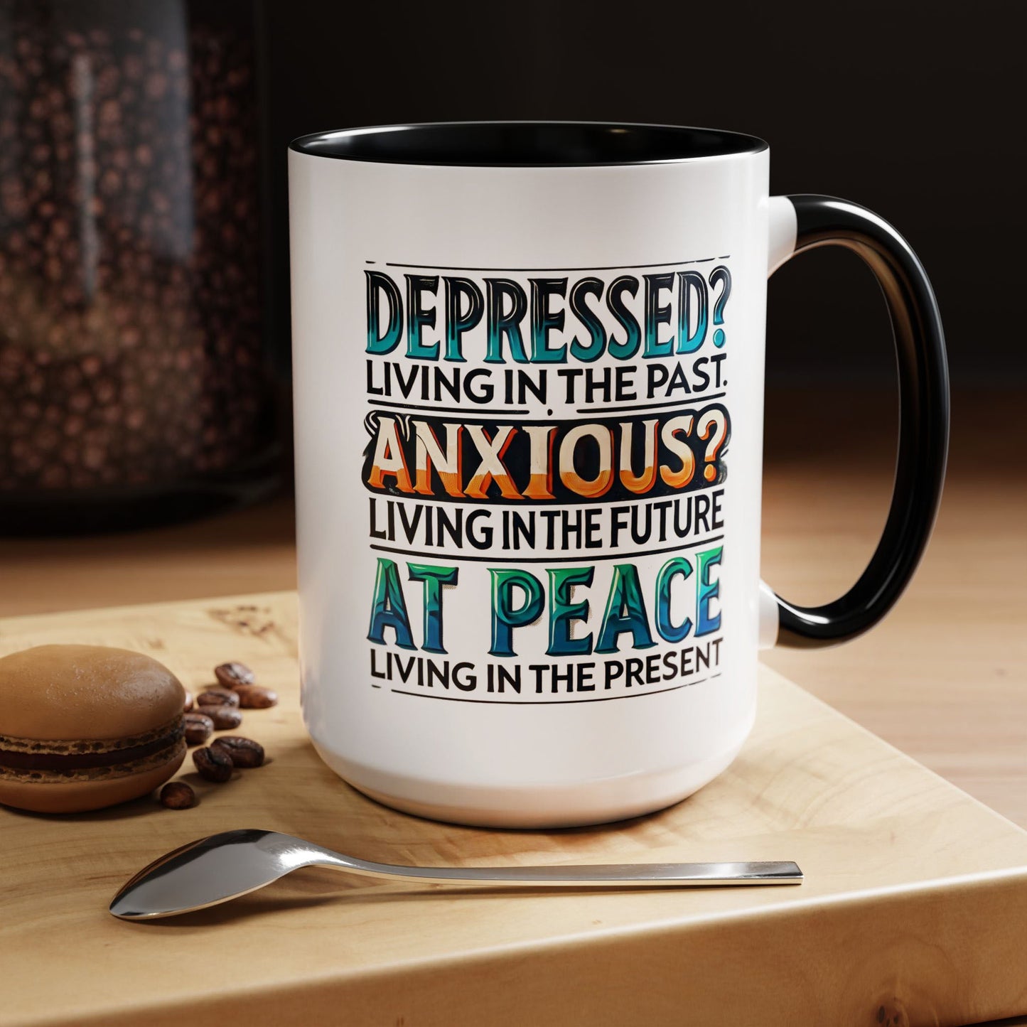 Mindfulness Accent Coffee Mug - Inspirational Quotes for Daily Motivation - Celebrate Prints