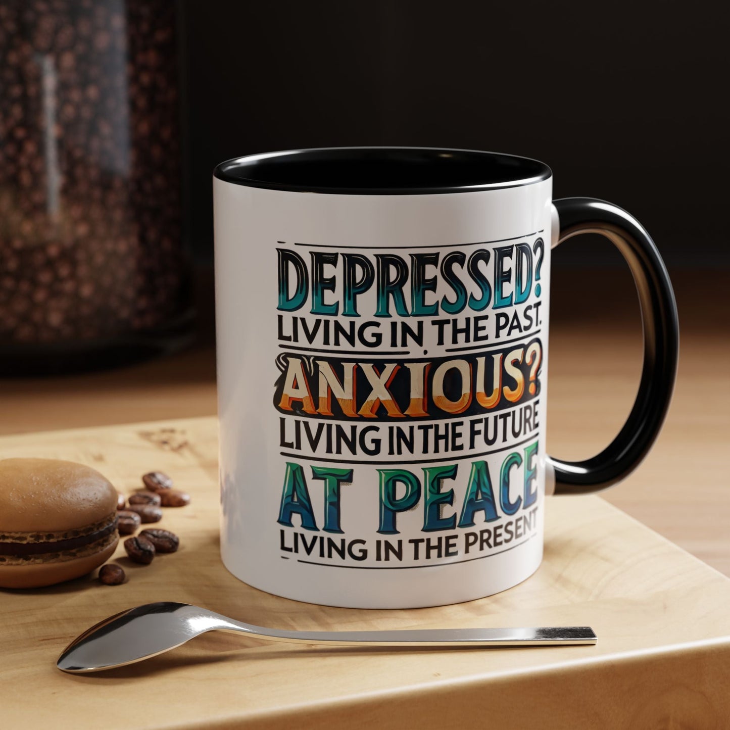 Mindfulness Accent Coffee Mug - Inspirational Quotes for Daily Motivation - Celebrate Prints
