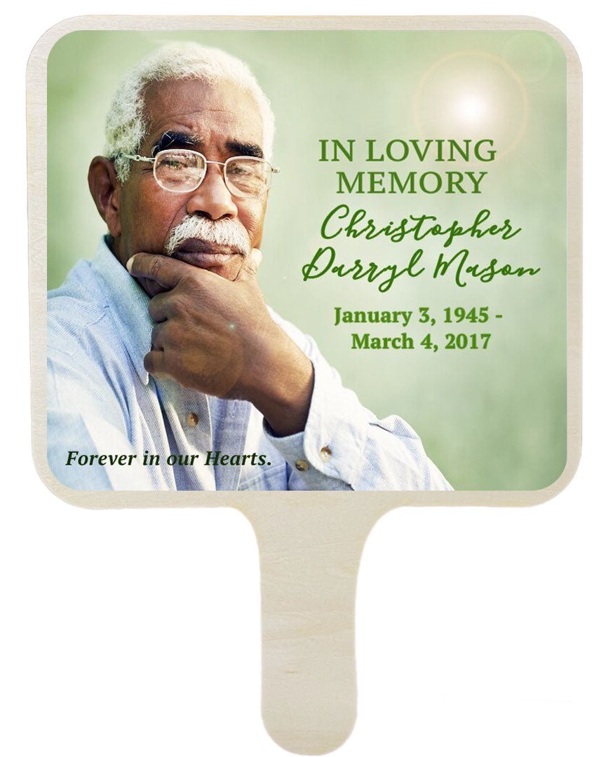 Misty All-In-One Memorial Hand Fan (Pack of 10) - Celebrate Prints